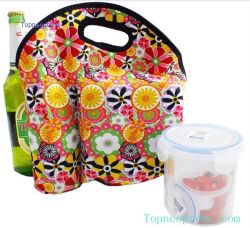 Mutifuctional neoprene lunch picnic tote cooler bag